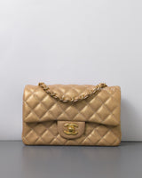 Chanel Mini Rectangle 15C Gold Caviar Brushed Gold Hardware-front1