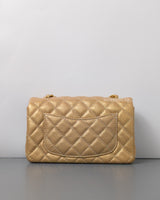 Chanel Mini Rectangle 15C Gold Caviar Brushed Gold Hardware-back