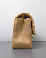 Chanel Mini Rectangle 15C Gold Caviar Brushed Gold Hardware-side