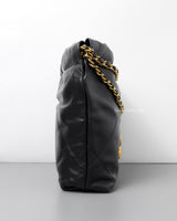 Chanel Chanel 22 Mini | Black Calfskin Brushed Gold Hardware-side