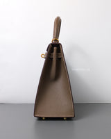 Hermes Kelly Sellier 25 | Etoupe Epsom Gold Hardware-details