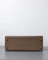Hermes Kelly Sellier 25 | Etoupe Epsom Gold Hardware-details