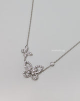 Graff Double Butterfly Silhouette Diamond Pendant | 18K White Gold-model