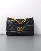 Chanel Chanel 19 Small | Black Lambskin Multicolored Hardware-front1