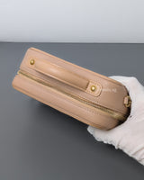 Chanel Filigree Vanity Case Mini | Beige Caviar Brushed Gold Hardware-details