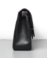 Chanel Classic Flap Jumbo | Black Caviar Silver Hardware-side