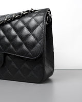 Chanel Classic Flap Jumbo | Black Caviar Silver Hardware-details