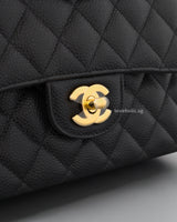 Chanel Classic Flap Small | Black Caviar Gold Hardware-details