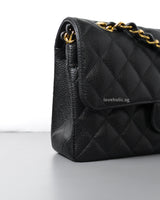 Chanel Classic Flap Small | Black Caviar Gold Hardware-details
