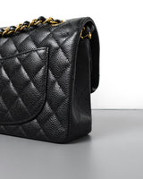 Chanel Classic Flap Small | Black Caviar Gold Hardware-details