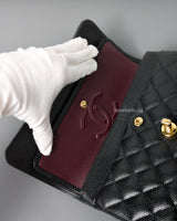 Chanel Classic Flap Small | Black Caviar Gold Hardware-details