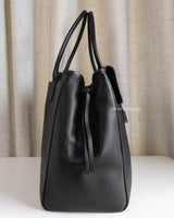 Chanel Large Shopping Bag 26A Black Caviar Gold Hardware-side