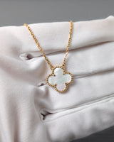 Vintage Alhambra Necklace White Mother of Pearl 18K Gold