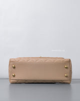 Coco Handle Beige Caviar Brushed Gold Hardware