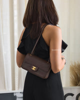 Maxi Flap Mini | 26B Brown Caviar Gold Hardware