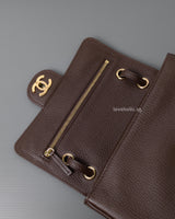 Maxi Flap Mini | 26B Brown Caviar Gold Hardware