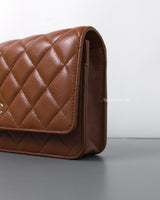 Wallet On Chain 23A Brown Caviar Gold Hardware