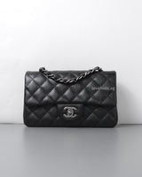 Mini Rectangle 18C Iridescent Black Caviar Gunmetal Hardware