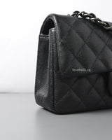 Mini Rectangle 18C Iridescent Black Caviar Gunmetal Hardware