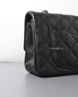 Mini Rectangle 18C Iridescent Black Caviar Gunmetal Hardware