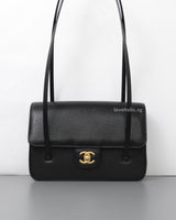 Chanel Preppy Coco Small | Black Caviar Brushed Gold Hardware-front1