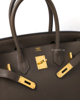 Hermes Birkin Retourne 30 | Toupe Togo Gold Hardware-details
