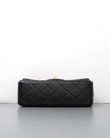 Chanel Mini Rectangle Black Lambskin Light Gold Hardware-details