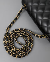 Chanel Mini Rectangle Black Lambskin Light Gold Hardware-details