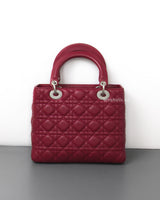 Dior Lady Dior Medium | Red Lambskin Silver Hardware-back