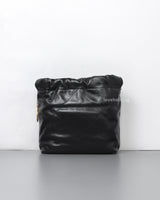 Chanel 22 Bag Mini | Black Lambskin Brushed Gold Hardware-back
