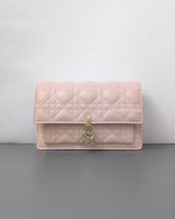 Dior My Dior Daily Chain Pouch | Powder Pink Lambskin Light Gold Hardware-front1