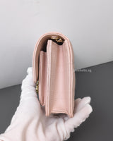 Dior My Dior Daily Chain Pouch | Powder Pink Lambskin Light Gold Hardware-details