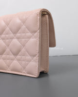 Dior My Dior Daily Chain Pouch | Powder Pink Lambskin Light Gold Hardware-details