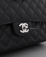 Chanel Classic Flap Medium | Black Caviar Silver Hardware-details