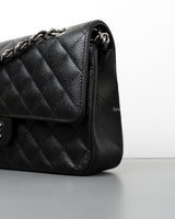 Chanel Classic Flap Medium | Black Caviar Silver Hardware-details