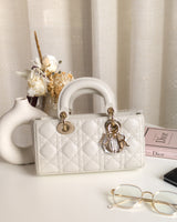Dior Lady D-Joy Small | Latte Lambskin Light Gold Hardware-front