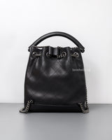 Chanel Urban Luxury Drawstring Backpack Medium | Black Calfskin Ruthenium Hardware-back