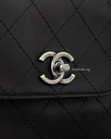 Chanel Urban Luxury Drawstring Backpack Medium | Black Calfskin Ruthenium Hardware-details