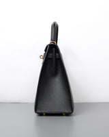 Hermes Kelly Sellier 25 | Black Epsom Gold Hardware-details