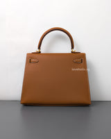 Hermes Kelly Sellier 25 | Gold Epsom Gold Hardware-back