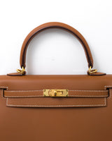 Hermes Kelly Sellier 25 | Gold Epsom Gold Hardware-details