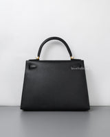 Hermes Kelly Sellier 28 | Black Epsom Gold Hardware-back
