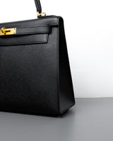 Hermes Kelly Sellier 28 | Black Epsom Gold Hardware-details