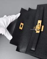 Hermes Kelly Sellier 28 | Black Epsom Gold Hardware-details