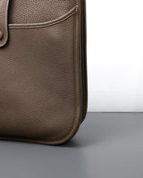 Hermes Evelyne 29 | Etoupe Taurillon Clemence Palladium Hardware-details