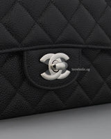 Chanel Classic Flap Medium | Black Caviar Silver Hardware-details