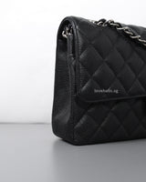 Chanel Classic Flap Medium | Black Caviar Silver Hardware-details
