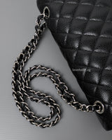 Chanel Classic Flap Medium | Black Caviar Silver Hardware-details