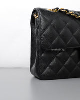 Chanel Classic Flap Small | Black Caviar Gold Hardware-details