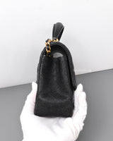 Mini Rectangle with Top Handle 21S Black Caviar Brushed Gold Hardware